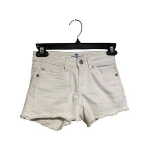 For all 7 mankind Girls White Denim Shorts Size 7